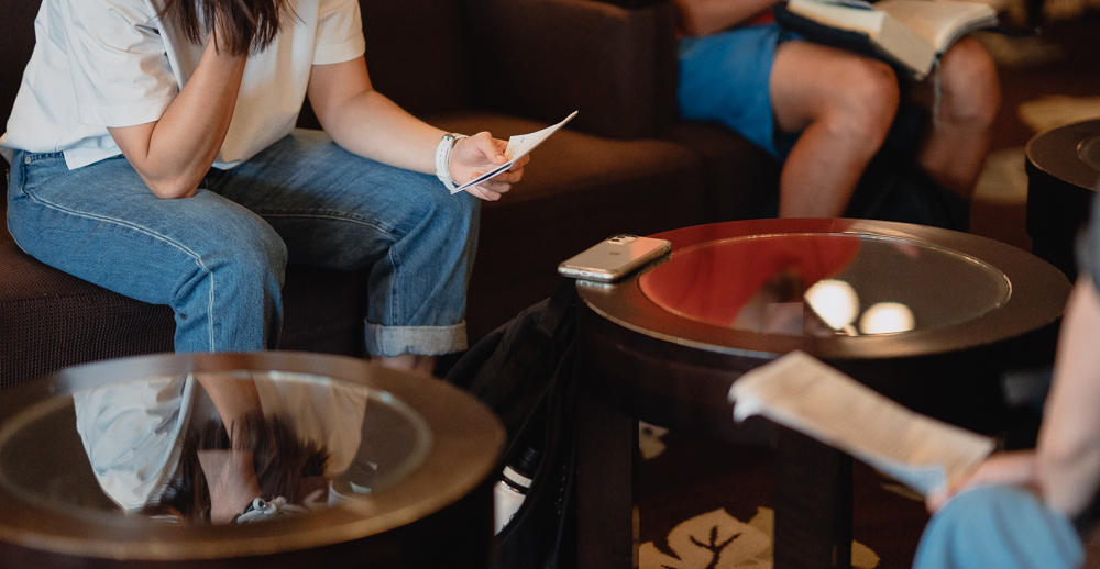 A small group meeting.