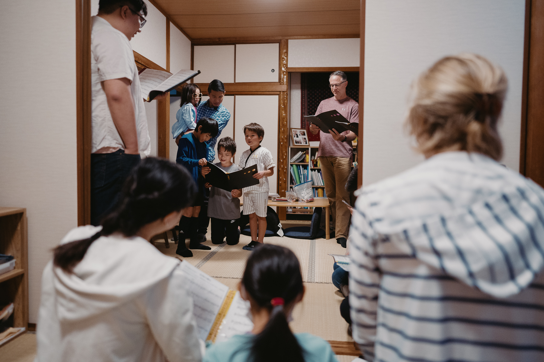<span style="color: rgb(0, 0, 0);">Missionary families worshipping together in Fukuoka.</span>