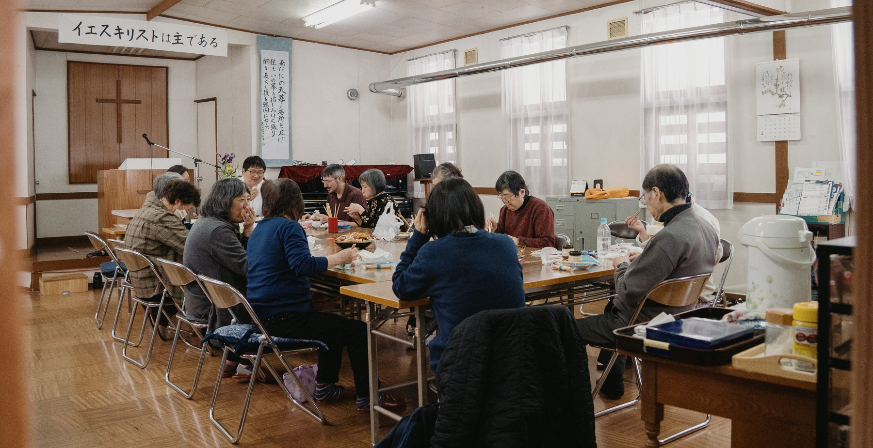 <span style="color: rgb(0, 0, 0);">Fellowship over a meal after a Sunday worship service.</span>